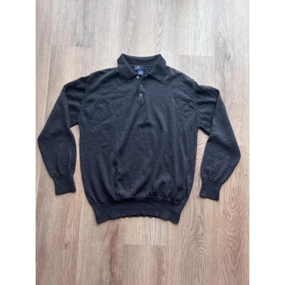 R&R Casuals Men's Italian Merino Wool Polo Sweater Vintage Size Large